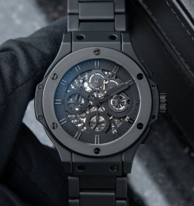 Hublot Big Bang Aero Bang Limited Edition Black Ceramic Skeleton Chronograph 44mm