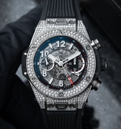 Hublot Big Bang Unico Pavé Openworked Diamonds Titanium Chronograph Set 45mm