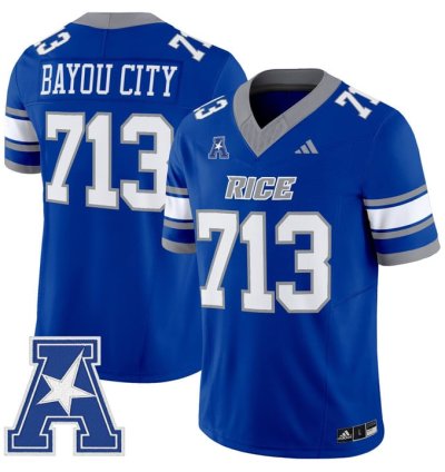 Bayou City Jersey 713 Rice Owls 2025 Vapor Limited Stitched Light Blue