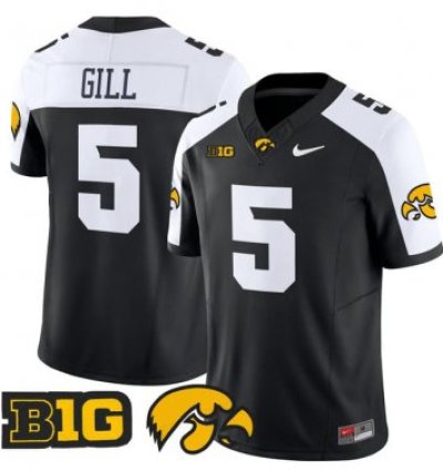Jacob Gill 5 Iowa Hawkeyes Football Jersey 2025 Vapor Patch All Stitched