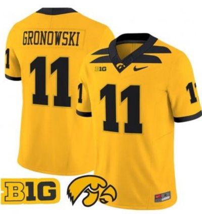 Mark Gronowski 11 Iowa Hawkeyes Football Jersey 2025 Vapor Patch All Stitched