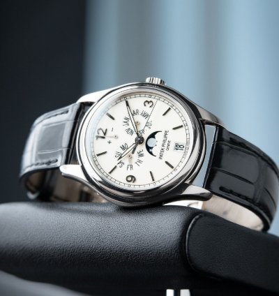 Patek Philippe Annual Calendar 5146g White Gold Cream Dial Leather Set 39mm