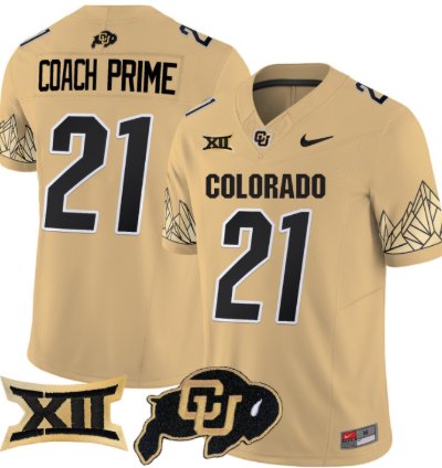 Coach Prime Jersey 21 Colorado Buffaloes Vapor Limited Football Gold