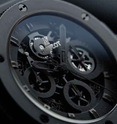 Hublot Big Bang Aero Bang Limited Edition Black Ceramic Skeleton Chronograph 44mm