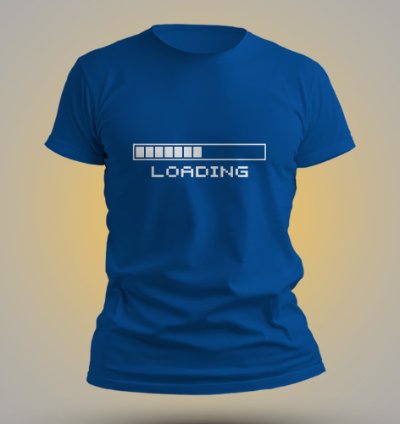 Waiting Loading Mens T-shirt Usa Size Blue