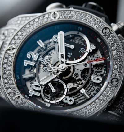 Hublot Big Bang Unico Pavé Openworked Diamonds Titanium Chronograph Set 45mm