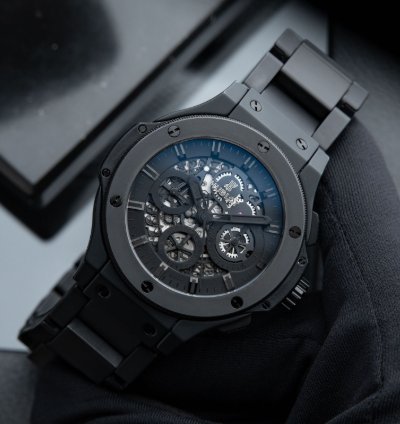 Hublot Big Bang Aero Bang Limited Edition Black Ceramic Skeleton Chronograph 44mm
