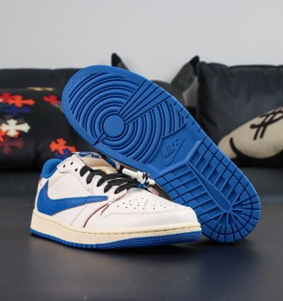 Air Jordan 1 Retro Low Og Sp Fragment X Travis Scott Sail Military Blue