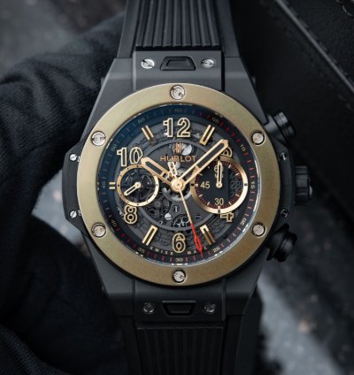 Hublot Big Bang Unico Magic Gold Ceramic Openworked Chronograph Black 45mm