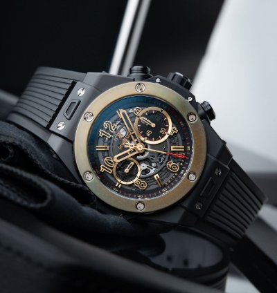 Hublot Big Bang Unico Magic Gold Ceramic Openworked Chronograph Black 45mm