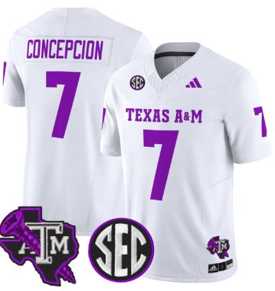 Kc Concepcion Jersey 7 Texas Am Aggies Dj Screw Vapor Limited Stitched White