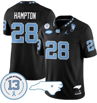 Omarion Hampton Jersey 28 North Carolina Tar Heels Vapor College Football Stitched Black