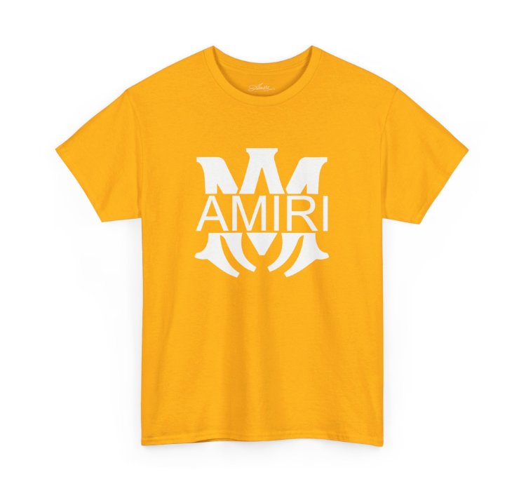 Am Amiri Logo Gold T-shirt - Size Usa 12