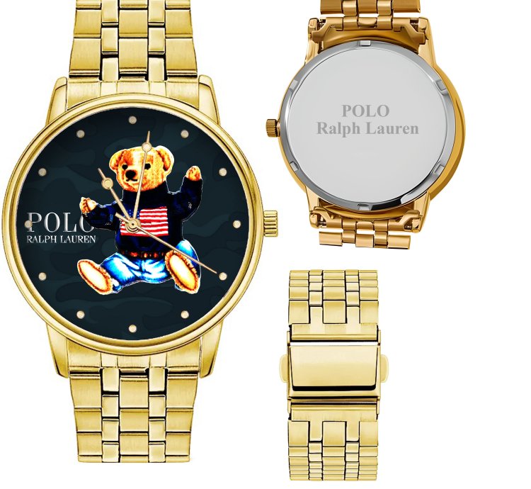Polo Bear D83 Military Sitting Bear Metal Gold