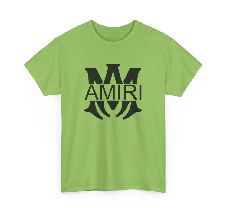 Am Amiri Logo Lime T-shirt - Size Usa 12