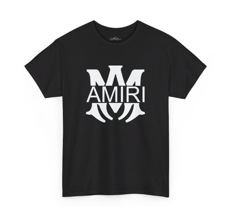 Am Amiri Logo Black T-shirt - Size Usa 12