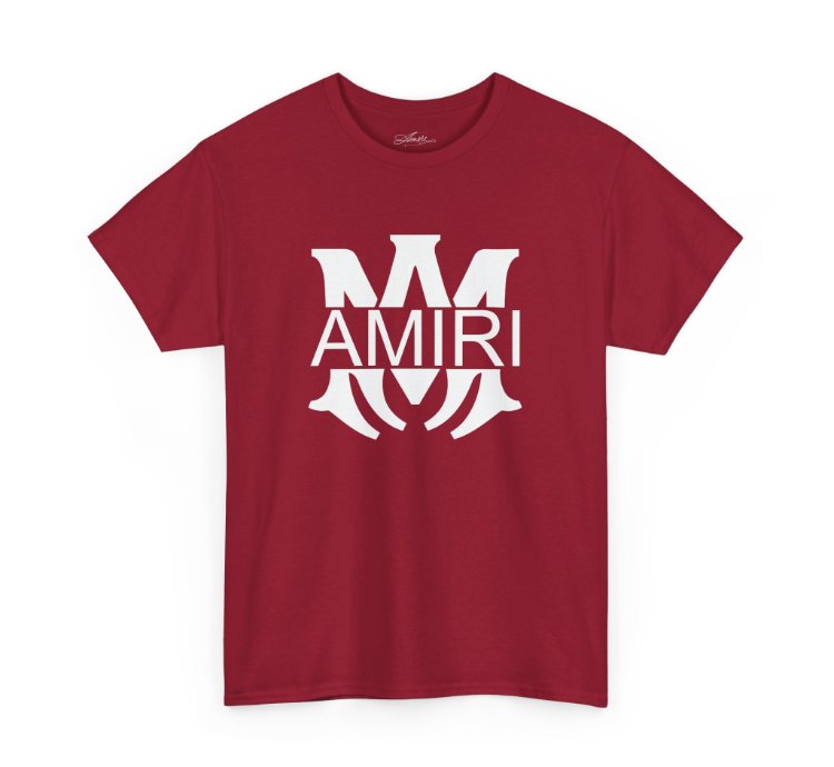 Am Amiri Logo Cardinal Red T-shirt - Size Usa 12