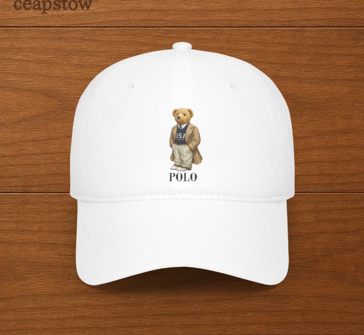 Polo Ralph Lauren Mens Polo Bear Twill Cap - Polo Bear Hats - White