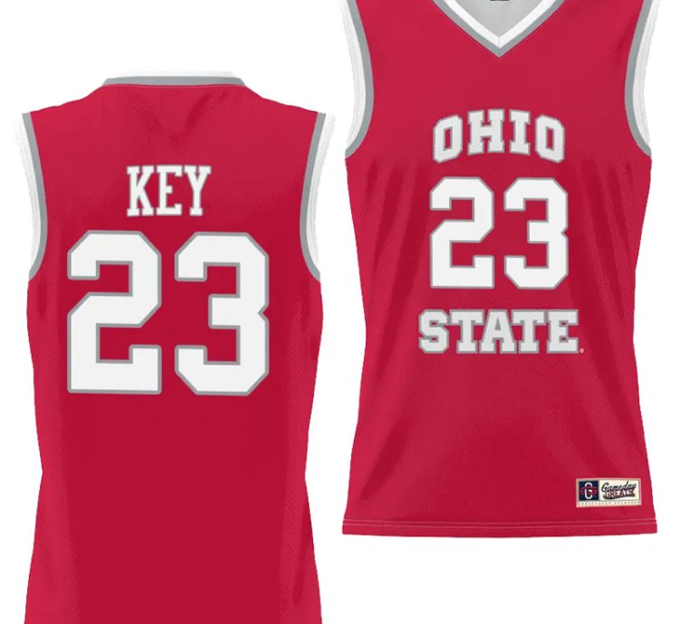 Zed Key Jersey 23 Ohio State Buckeyes College Basketball Lightweight Scarlet