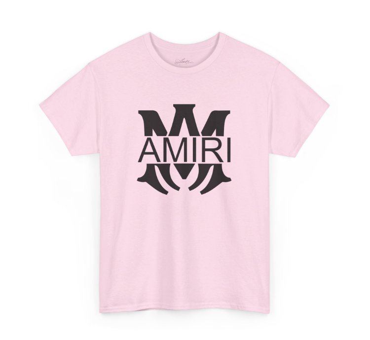 Am Amiri Logo Light Pink T-shirt - Size Usa 12