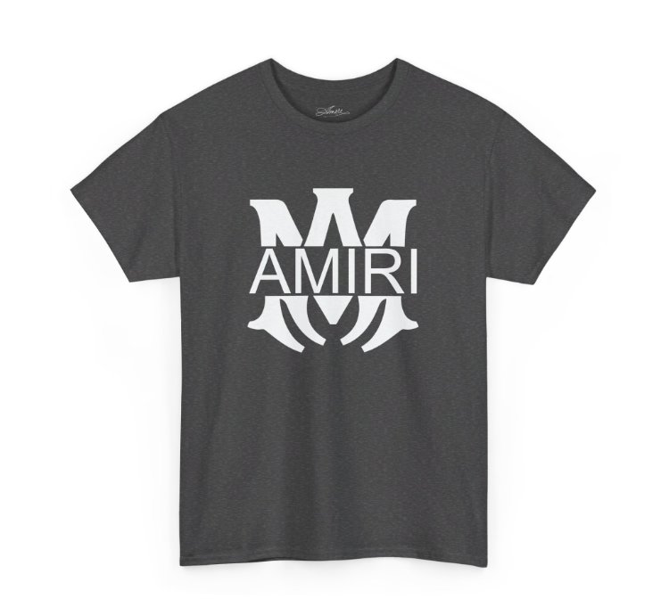Am Amiri Logo Dark Heather T-shirt - Size Usa 12