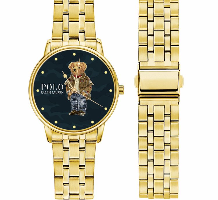 Polo Bear Watch D80 Gold Chain
