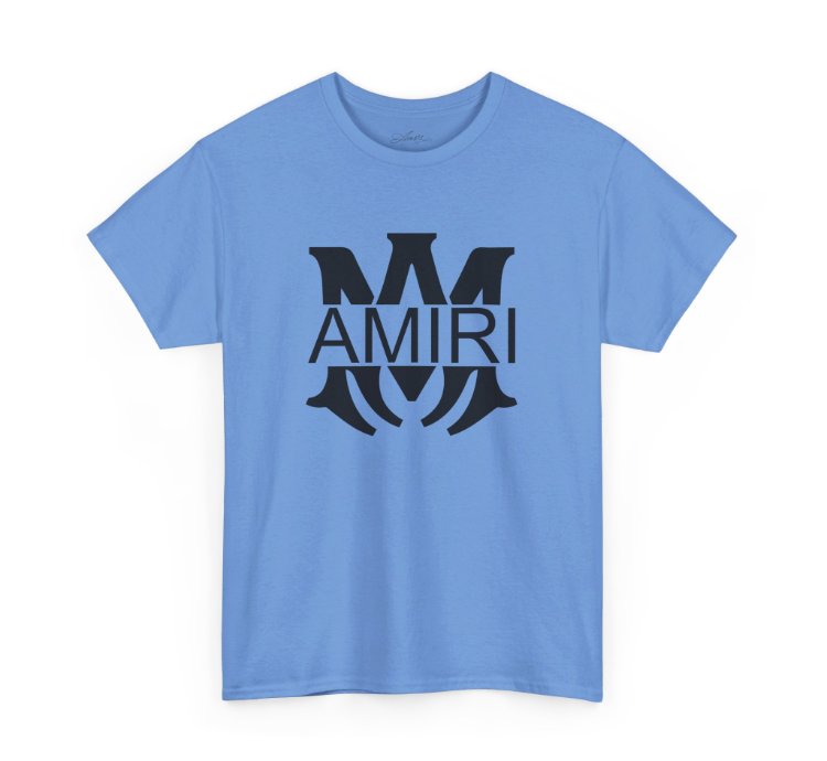 Am Amiri Logo Carolina Blue T-shirt - Size Usa 12