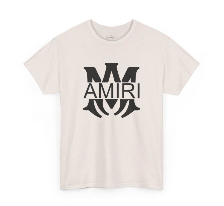 Am Amiri Logo Ice Grey T-shirt - Size Usa 12