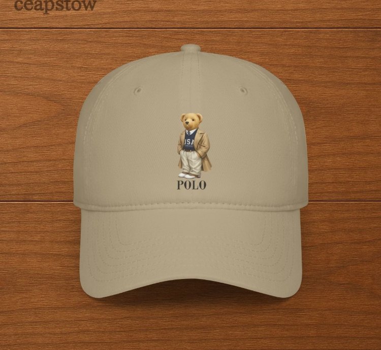 Polo Ralph Lauren Mens Polo Bear Twill Cap - Polo Bear Hats - Khaki