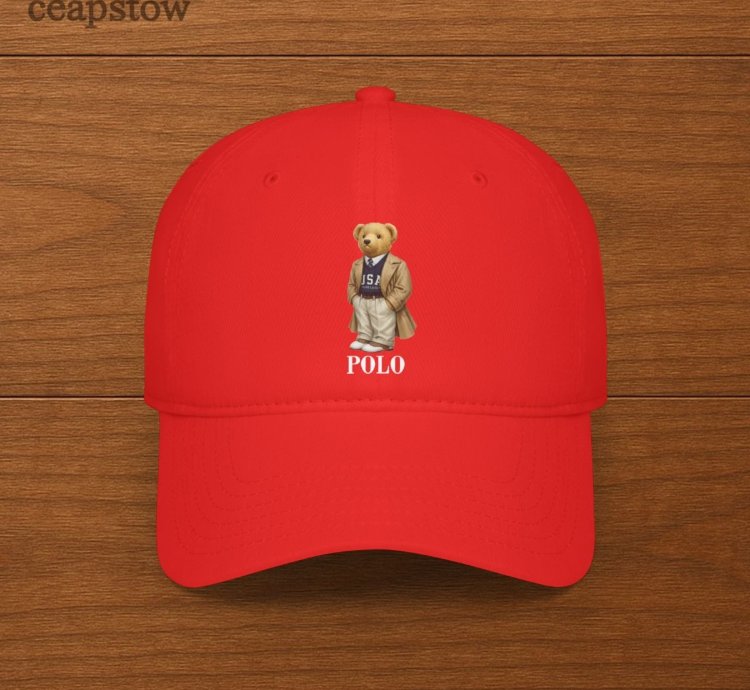 Polo Ralph Lauren Mens Polo Bear Twill Cap - Polo Bear Hats - Red
