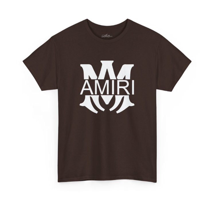 Am Amiri Logo Dark Chocolate T-shirt - Size Usa 12