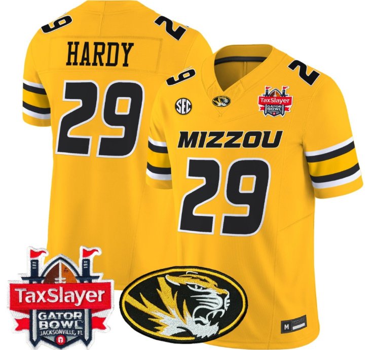 Ahmad Hardy Jersey 29 Missouri Tigers 2025 Gator Bowl Vapor Stitched Gold
