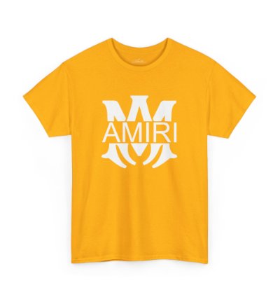 Am Amiri Logo Gold T-shirt - Size Usa 12
