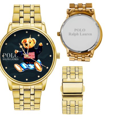 Polo Bear D83 Military Sitting Bear Metal Gold