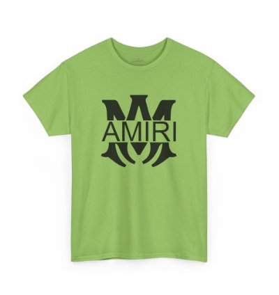 Am Amiri Logo Lime T-shirt - Size Usa 12