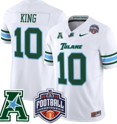 Shaun King 10 Tulane Green Wave Football Jersey 2025 - 26 Aac Championship Vapor Patch All Stitched