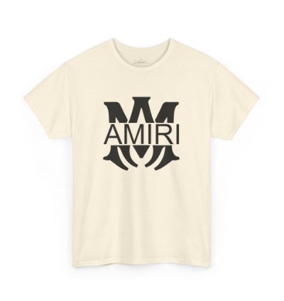 Am Amiri Logo Natural T-shirt - Size Usa 12