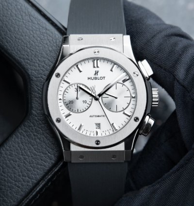 Hublot Classic Fusion Chronograph Opaline 2023 Titanium Rubber Automatic 45mm