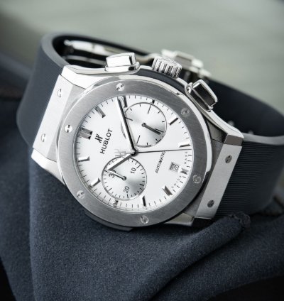 Hublot Classic Fusion Chronograph Opaline 2023 Titanium Rubber Automatic 45mm