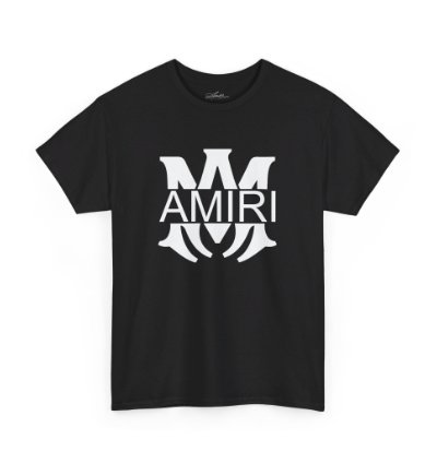 Am Amiri Logo Black T-shirt - Size Usa 12