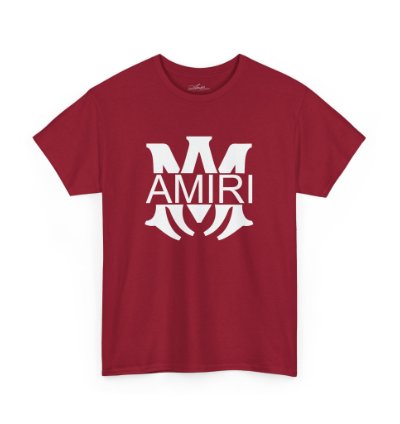 Am Amiri Logo Cardinal Red T-shirt - Size Usa 12