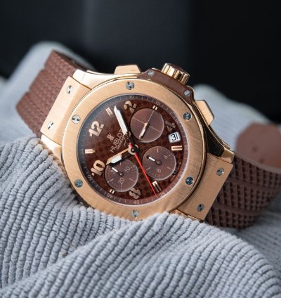 Hublot Big Bang Cappuccino Rose Gold Chocolate Dial Chronograph Rubber 41mm