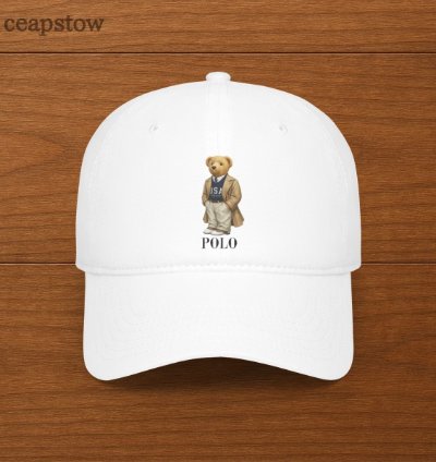 Polo Ralph Lauren Mens Polo Bear Twill Cap - Polo Bear Hats - White
