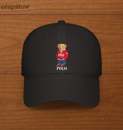 Polo Ralph Lauren Mens Polo Bear Twill Cap Black