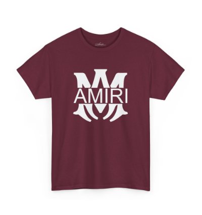 Am Amiri Logo Maroon T-shirt - Size Usa 12