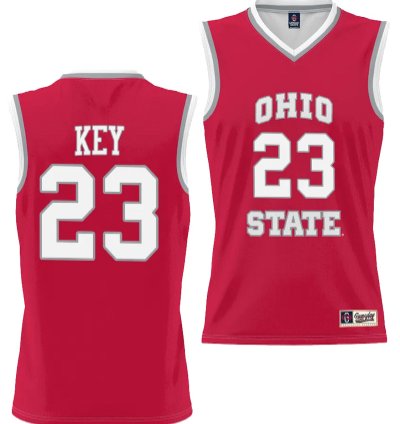 Zed Key Jersey 23 Ohio State Buckeyes College Basketball Lightweight Scarlet
