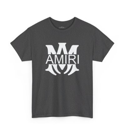 Am Amiri Logo Dark Heather T-shirt - Size Usa 12