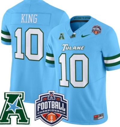 Shaun King 10 Tulane Green Wave Football Jersey 2025 - 26 Aac Championship Vapor Patch All Stitched
