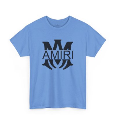 Am Amiri Logo Carolina Blue T-shirt - Size Usa 12