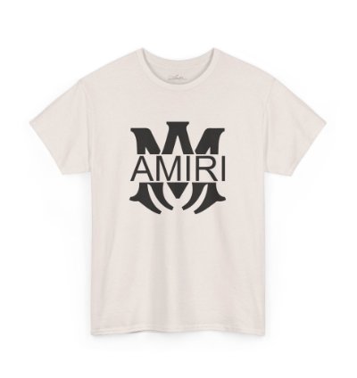 Am Amiri Logo Ice Grey T-shirt - Size Usa 12